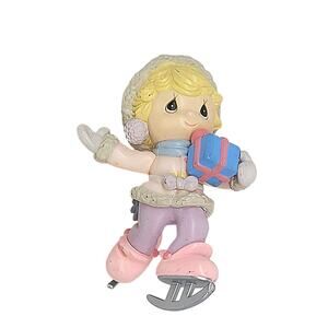 Vintage 1995 Precious Moments Holiday Christmas Ornament Girl Ice Skating Gift